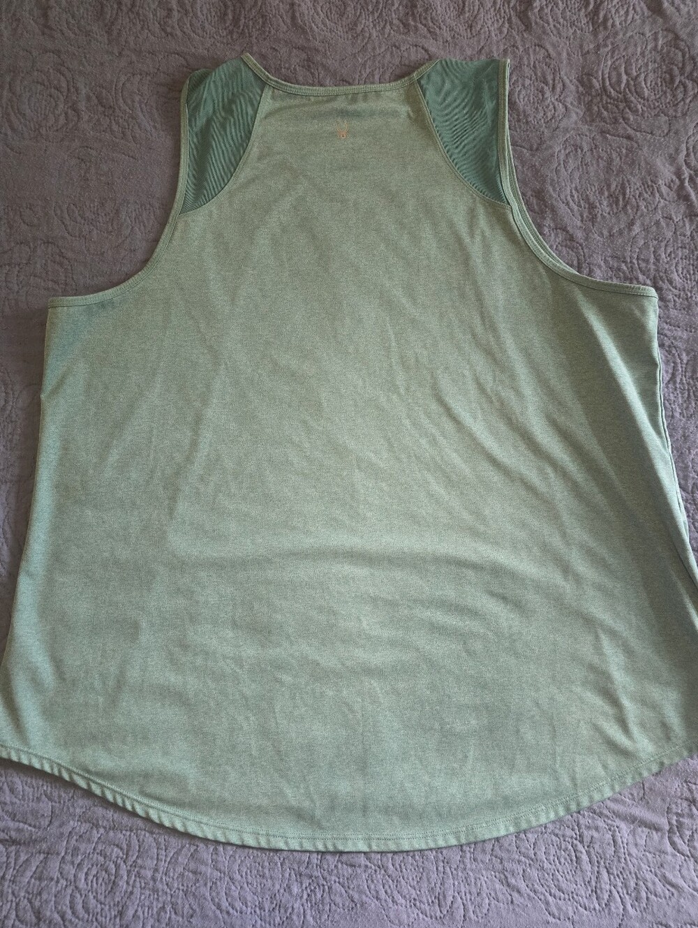 Spyder teal athletic tank top features breathable mesh panels on the shoulders. - Picture 3 of 5